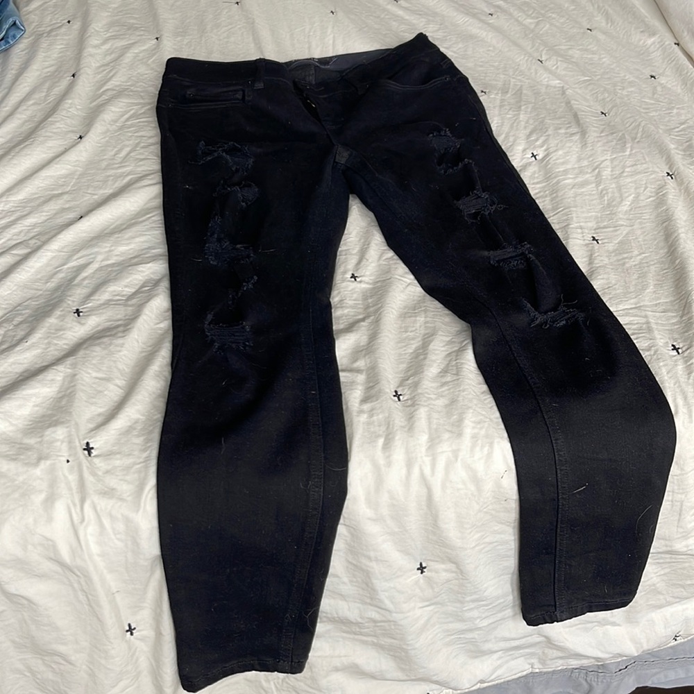 Torrid Premium Black Ripped Jeans size 10R